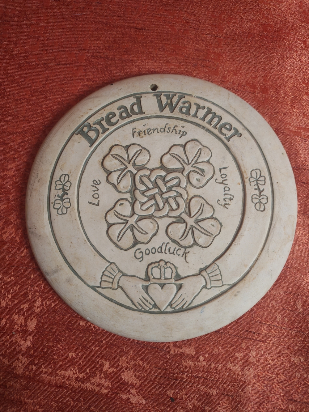Seneca Rising Ceramic Bread Warmer in White with Green Trim